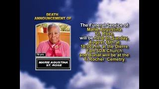 Maria St Rose nee Aristide Short Obituary
