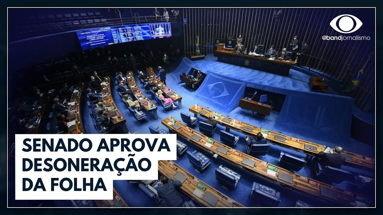 Senado aprova desoneração da folha; projeto deve ir para a Câmara | Jornal da Noite