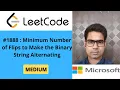 Leetcode 1888 Minimum Number of Flips to Make the Binary String Alternating in C in Hindi
