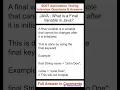 JAVA What is a Final variable in Java