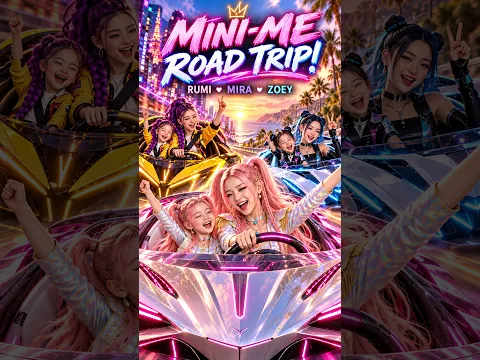 Rumi, Mira & Zoey’s Cutest Road Trip Ever! 😍🚗  #kpopdemonhunters