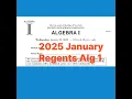 2025 January Regents Algebra 1 - Review