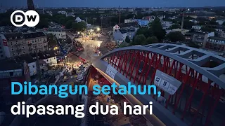 1.088 roda untuk pindahkan jembatan 3.700 ton di Hamburg | DW Business