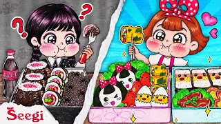 BENTO Box Lunch Ides For WEDNESDAY | ASMR MUKBANG [🐾PAPER DIY🐾]