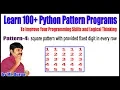 Learn 100 Python Pattern Pattren - 4 square pattern with provided fixed digit in every row
