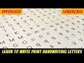 How to write print handwriting letters Lowercase and uppercase Print handwriting practice
