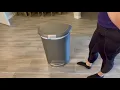 simplehuman 50 Liter 13 Gallon Semi Round Kitchen Step Trash Can with Secure Slide Lock