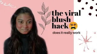 Download I tried the viral blush hack 😅😂 || gone wrong or right 🥴🤔 comment down below ❤️.  #blushhack MP3