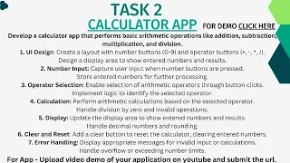 Codsoft Summer Internship Android app development Task 2 done Calculator App