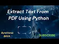 Extract Text from PDF In Python pyPDF2