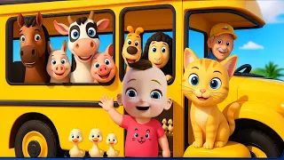 Wheels on the Bus | Animal Sounds & Farm Animals | BabaSharo