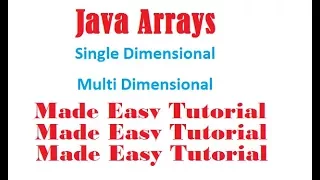 Java Arrays for Beginners Tutorial One Dimensional Array in Java Java Multidimensional Array