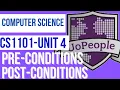 CS1101 Unit 4 Discussion - PreConditions and PostConditions in Python
