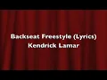 Backseat Freestyle- Kendrick Lamar Lyrics