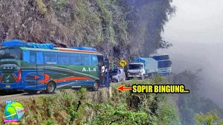 Download Ngeri!! Detik² Sopir Bus Viral Nekat Lewati Jalan Sempit Pinggir Jurang. Paling Ekstrim di Indonesia MP3