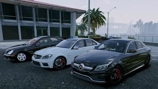 gta v mercedes c 63 amg w205 u0026 c63 amg w204 u0026 c32 amg w203 gta 5 mod