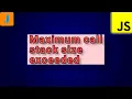 RangeError Maximum call stack size exceeded JavaScript Errors