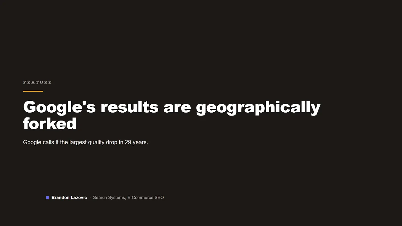 Video thumbnail: Google says EU rules caused its worst search quality drop