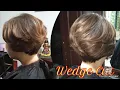 Wedge Cut short hair style for wavy hair
