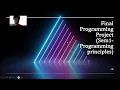 CSC1024 Programming Principles V-1