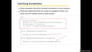 Big Java Chapter 11 Part 3 Exception Handling