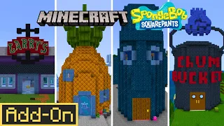 all spongebob structure in spongebob add on minecraft bedrock add on