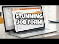 Design a Stunning Job Application Form with HTML CSS - Full Guide
