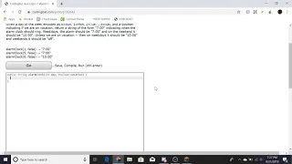 Logic-1 Alarm Clock Java Tutorial Codingbat com