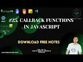 CALLBACK FUNCTIONS IN JAVASCRIPT