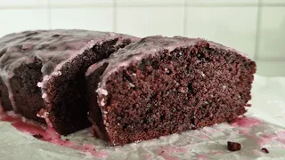 Beetroot chocolate cake with sugar frosting