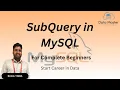 40 SubQuery in MySQL Introduction to MySQL