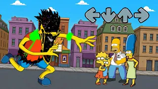 FNF MALEVOLENCE But Pibby Bart VS Homer, Marge, Lisa, Maggie (Anarchy at Springfield)