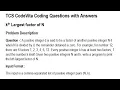 TCS CodeVita Python Coding Question Kth Largest Factor Of N Answer