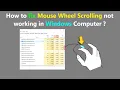 How to fix Mouse Wheel Scrolling not working in Windows Computer