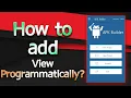 How to add View Programmatically Android JAVA