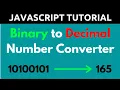 Learn How to Convert Binary number to a Decimal number In Javascript in Hindi
