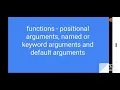 python functions - positional default and keyword arguments