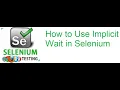 Selenium Class 49 How to Use Implicit Wait in Selenium 4