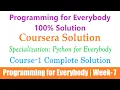 8 Coursera Programming for Everybody Getting Started with Python Week-7 Python for Everybody