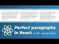 Create symmetrical paragraph lengths with Read More Read Less in React