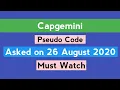 Capgemini Pseudo Code asked on 26 August 2020 MCQs How to Solve Pseudo Code The Coding Bytes