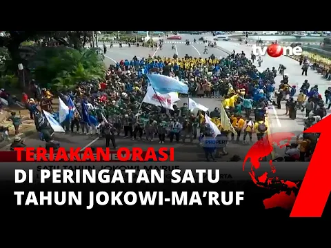 Breaking News! Peringatan Satu Tahun Jokowi-Ma'ruf, Mahasiswa Lantang Teriakan Orasi | tvOne