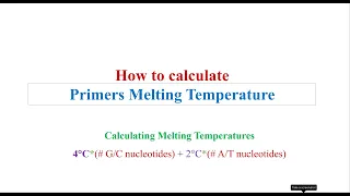 How to calculate Primer Melting Temperature