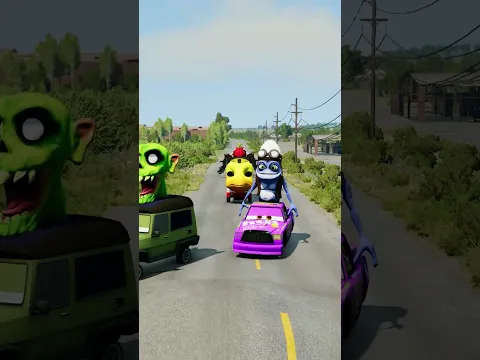 Cho Cho Spider Car And Friends Vs Pit On Road #shorts | BeamNG.Drive