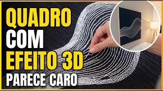 VI NA INTERNET E TESTEI! Reproduzi um quadro em relevo 3D feito de tela e lã | DIY