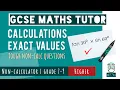 Exact Trig Values Calculation for Paper 1 Non Calculator Higher GCSE Maths 14th May 2026 REVISE9