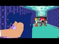 Sonic throws pillar at Knuckles