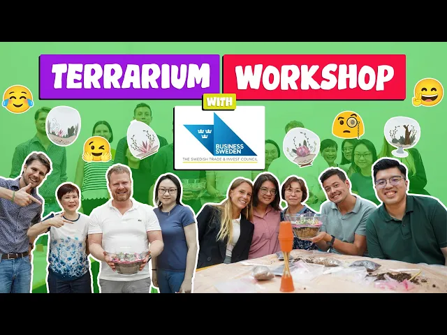 The Business Sweden team with the shared terrarium they built