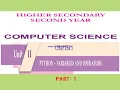 12th Computer Science - Unit-II Chapter-5 Python