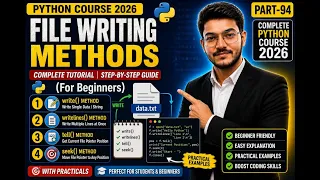Python File Writing Methods in Hindi write writelines tell seek Explained Part-95